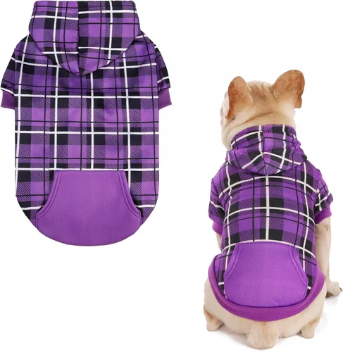 Miniatura 17 de EXPAWLORER - Sudadera con capucha para perro, estilo británico, suave y cálido con agujero para la correa, para clima frío, abrigo de invierno