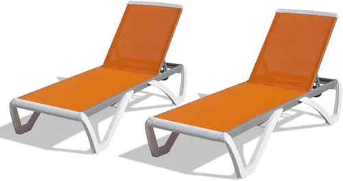 Miniatura 30 de Domi - Tumbona para exteriores, sillón ajustable de aluminio para patio, silla de piscina de plástico para terraza, césped, patio trasero