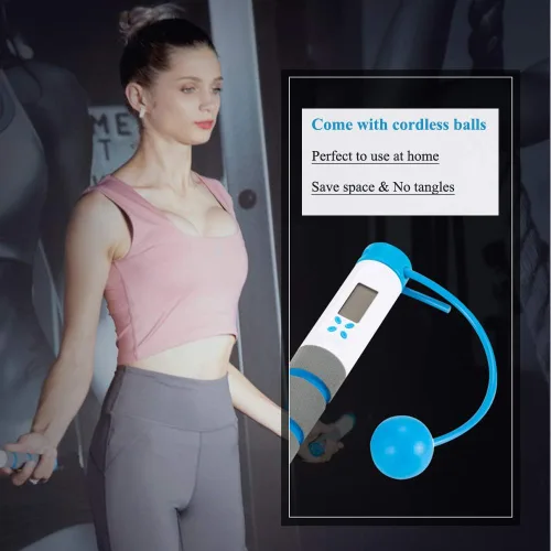 Miniatura 5 de Cuerda de saltar, cuerda de salto de entrenamiento con mango digital con contador de calorías para entrenamiento de fitness, cuerda de salto