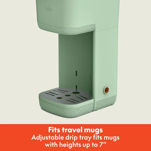 Miniatura 5 de BELLA Cafetera de una sola porción, compatible con cápsulas K y café molido, con bandeja de goteo extraíble y ajustable, apagado automático y Vidrio