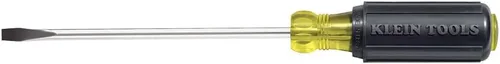 Klein Tools 605-4 desarmador con punta de gabinete de 1/4 pulgadas, fabricado en EE. UU., mango redondo resistente de 4 pulgadas