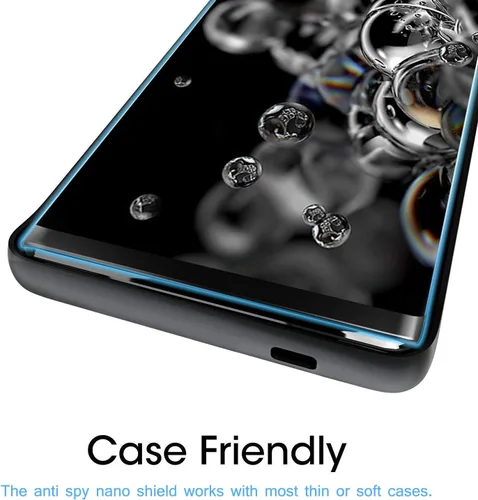 Miniatura 5 de Protector de pantalla de privacidad para Galaxy S20 Ultra, compatible con fundas, huellas dactilares disponibles, película suave para Samsung Galaxy