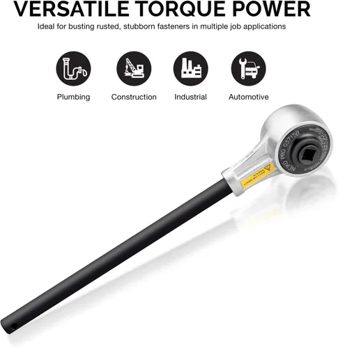 Miniatura 3 de NEIKO PRO 03715B Llave dinamométrica de accionamiento de 1/2 pulgada, llave multiplicadora de torque resistente de 1100 libras-pie, Cr-Mo
