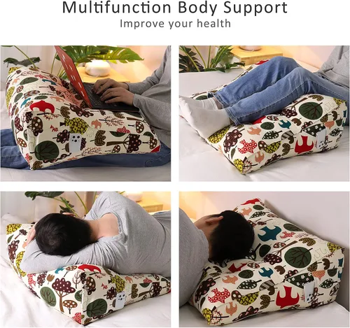 Miniatura 6 de Cojín de cuña triangular grande con respaldo extraíble para cabecero de lectura, cabecero extra grande, almohada para sentarse, movimiento