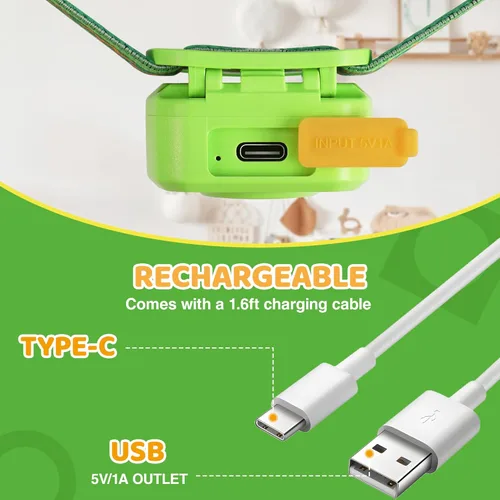Miniatura 8 de EverBrite Linterna frontal LED recargable para niños con modo RGB y diadema ajustable, 3 modos multicolor para niños, lámpara de cabeza brillante