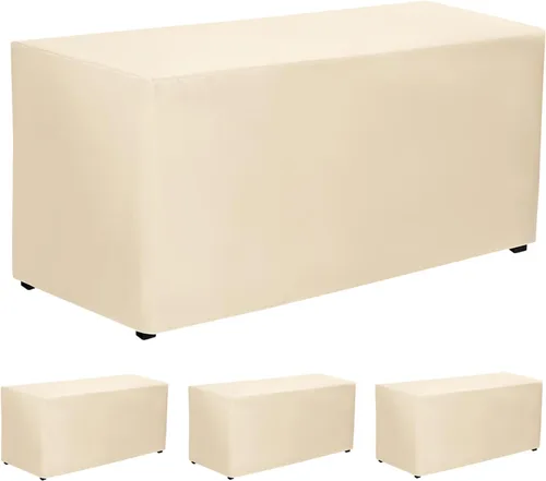 Miniatura 29 de PLOYMONO - Juego de 2 manteles ajustables, mantel de longitud hasta el suelo para mesa rectangular de 4 pies (122x61 cm) de poliéster, ideal