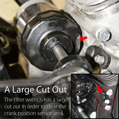 Miniatura 2 de Llave inglesa para tapa para filtro de aceite para Harley Davidson con 76 x 14 flautas (sensor manivela)