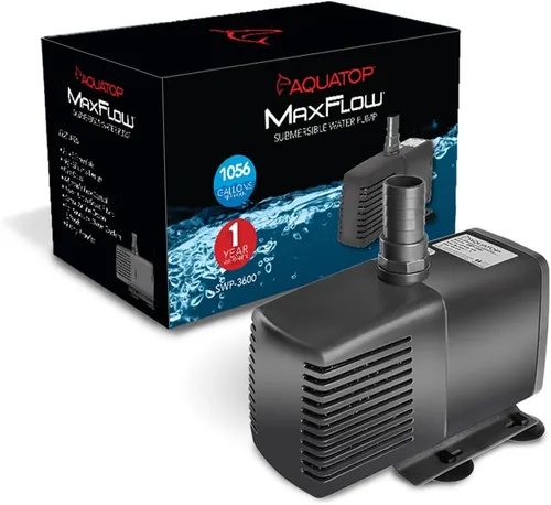 Miniatura 10 de Aquatop MaxFlow Bomba sumergible 343 GPH - Caudal ajustable para acuarios, sumideros, estatuas - Circulación eficiente del agua, SWP-1300 - Fácil