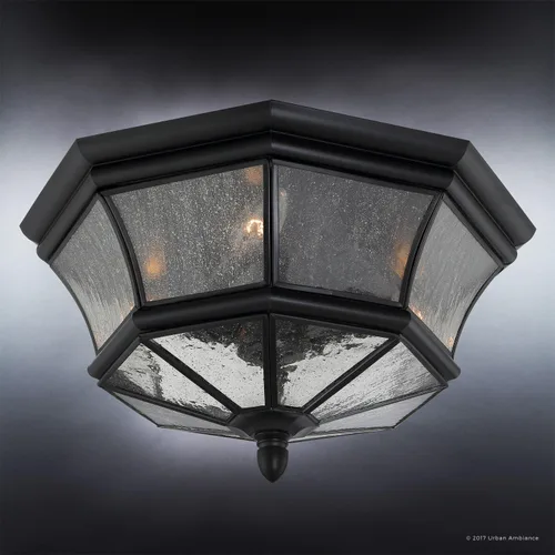 Miniatura 2 de Urban Ambiance Lámpara de techo colonial de lujo para exteriores, tamaño mediano: 8 pulgadas de alto x 15.25 pulgadas de ancho, con elementos
