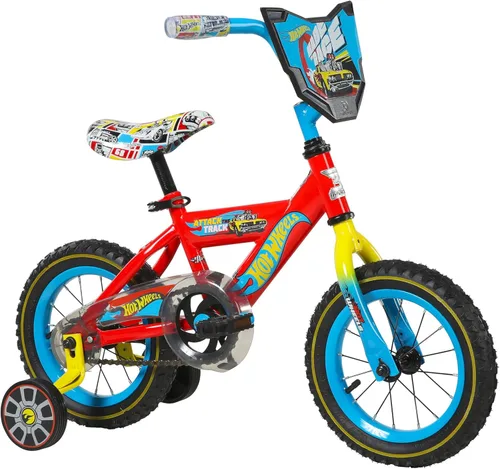 Miniatura 11 de Dynacraft Hot Wheels BMX Bike for Boys, 12-18 Inch Kids Bike, Ages 3-9, Rev Grip Handlebar Feature, Red & Black