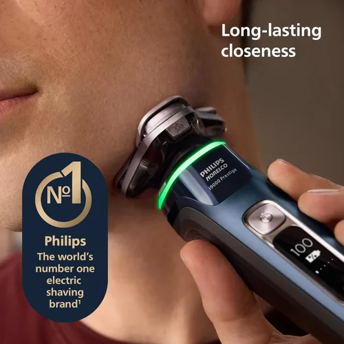 Miniatura 2 de Philips Norelco Shaver i9000 Prestige, afeitadora eléctrica húmeda y seca, Mystic Aqua, tecnología SenseIQ, sistema Triple Lift & Cut, cuchillas
