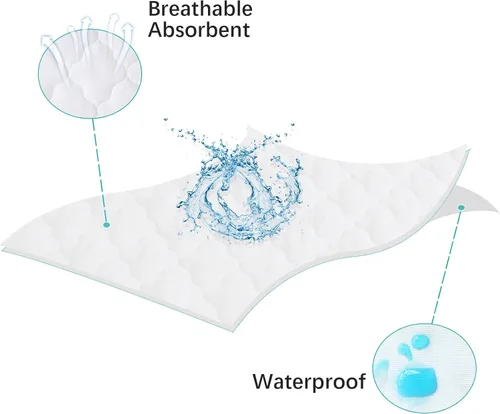 Miniatura 4 de Funda impermeable para colchón de moisés, se adapta a moisés UPPAbaby de 13 x 30 pulgadas y cuna Snoo Smart Sleeper, ultra suave, transpirable