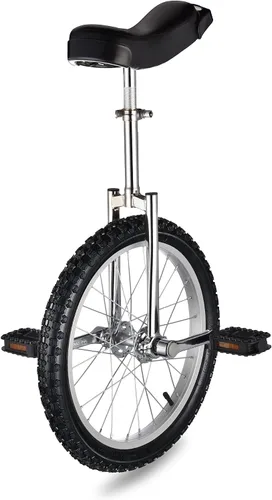 Miniatura 3 de ZeHuoGe Bicicleta de ciclismo monociclo de 18 pulgadas con asiento de sillín de liberación cómodo, rueda de butilo a prueba de fugas, altura
