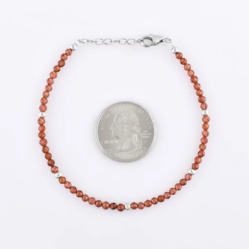 Miniatura 5 de Pulsera delicada de microcuentas de piedras preciosas naturales para mujer, joyería hecha a mano, cristales curativos de chakras, cadena de plata