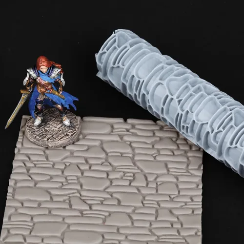 Miniatura 11 de Rodillo de textura única para esculpir arcilla y polímero, juego de mesa perfecto para construir terrenos, juego de mesa S412A ladrillo pequeño