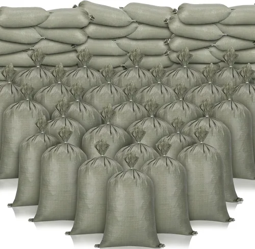 Miniatura 7 de Nuenen 300 bolsas de arena resistentes con lazos, bolsas de arena de polipropileno tejidas vacías a granel para inundaciones de huracanes, bolsas