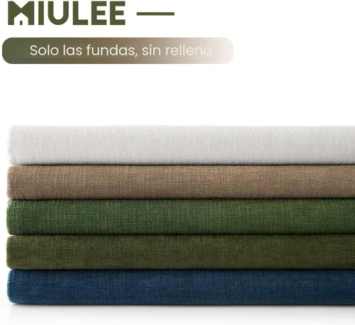 Miniatura 8 de MIULEE Juego de 2 fundas de almohada cuadradas decorativas de felpilla suave de 20 x 20 pulgadas para sofá, sala de estar y cama de color verde oliva
