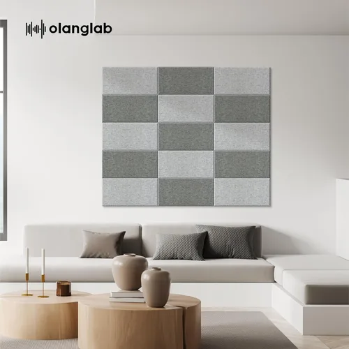 Miniatura 3 de Olanglab Paneles de pared acústicos de fibra de vidrio, paquete de 4, paneles de sonido de 11.8 x 23.6 pulgadas, paneles de prueba de sonido