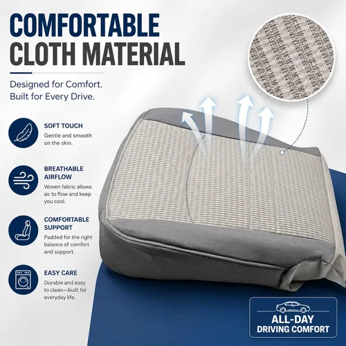Miniatura 4 de GXARTS Funda de Asiento de Tela de Repuesto para la Parte Inferior del Lado del Conductor, Color Gris, Compatible con Dodge Ram 1500 2500 3500 4500