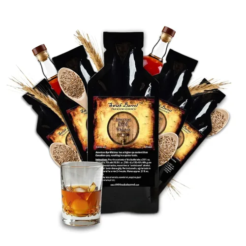 American Rye Whisky Flavoring Essence (paquete de 5) Paquetes de repuesto de sabor a licor para kits Bootleg y envejecimiento en barril, extracto de