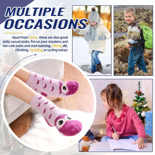 Miniatura 30 de Eocom 6 pares de calcetines de invierno cálidos de lana para niños y niñas