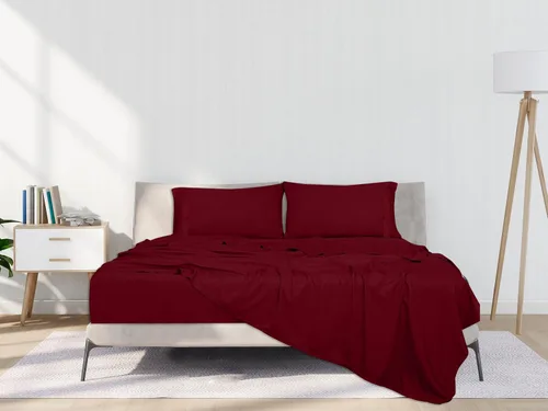 Miniatura 9 de ROYALE LINENS Juego de sábanas Cal King de 4 piezas, microfibra suave cepillada de 1800, 1 sábana bajera, 1 sábana encimera, 2 fundas de almohada