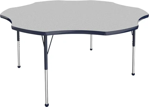 Miniatura 42 de FDP Clover Mesa de Actividades Escolar y de Oficina (48 x 48 pulgadas), patas estándar con deslizadores giratorios para entornos de asientos