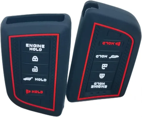 Miniatura 4 de 2 piezas de funda de llave inteligente de silicona para control remoto Acura RDX MDX Integra A-spec 2022 2023 2024 con 5 botones (negro)