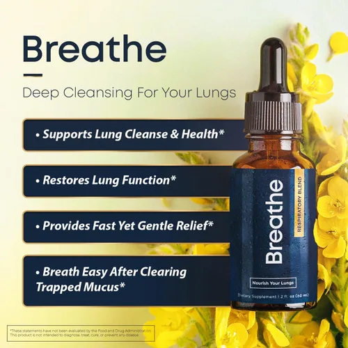 Miniatura 2 de Gotas de gordolobo BREATHE 8-EN-1 para pulmones y vías respiratorias (1 fl. oz.): Extracto de menta, tomillo y hoja de gordolobo