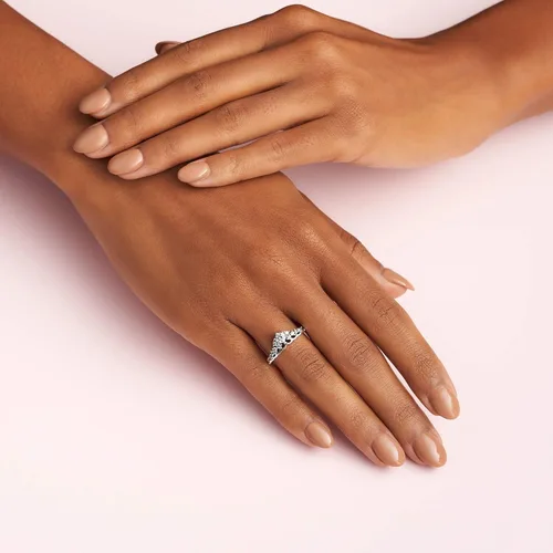 Miniatura 5 de Pandora Joyería - Anillo de circonita cúbica con tiara de cuento de hadas - Regalo para ella - Plata de ley