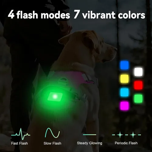 Miniatura 7 de Joytale Arnés para perro sin tirones con soporte para AirTag, arnés suave de seguridad nocturna para perro con asa de control y 2 clips, chaleco