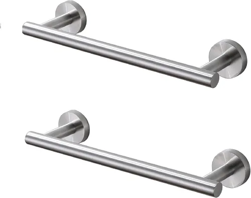 Miniatura 14 de SEIDO Toallero de acero inoxidable 304 para pared de baño, longitud útil de 9.6 pulgadas, barra de toalla de mano dorada cepillada, barra de toalla