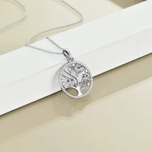 Miniatura 5 de Owl Gift for Women Owl Tree of Life Pendant Necklace for Women 925 Sterling Silver Tree of Life Owl Jewelry Gift for Women Mother