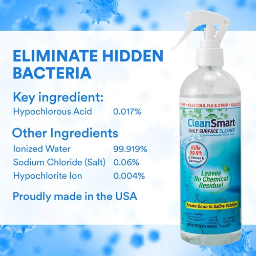 Miniatura 4 de CleanSmart Desinfectante en aerosol diario para superficies, mata el 99.9% de virus, bacterias, moho y hongos, botella de 16 onzas (paquete de 3)