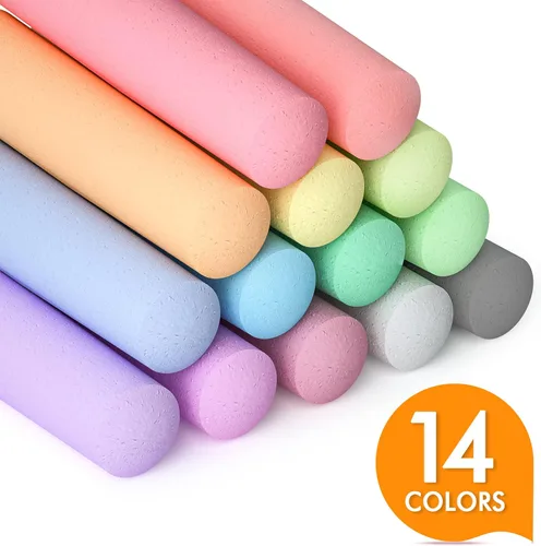 Miniatura 2 de feela Paquete de 168 tizas para acera, juego de tizas para acera para niños, a granel, ideal para niños y familias, pintura en acera, pared