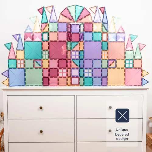 Miniatura 3 de CONNETIX Paquete creativo de azulejos magnéticos pastel, 120 piezas