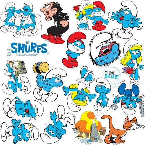 Miniatura 3 de The Smurfs - Paquete variado de calcomanías de vinilo grandes de lujo de 100 unidades, calcomanías troqueladas para laptop, botella de agua, álbumes