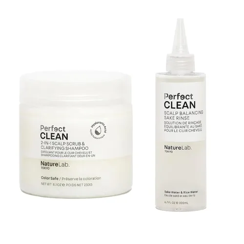 NatureLab.TOKYO Perfect Clean - Exfoliante aclarante para el cuero cabelludo 2 en 1, champú y tratamiento capilar para el cuero cabelludo (8.1