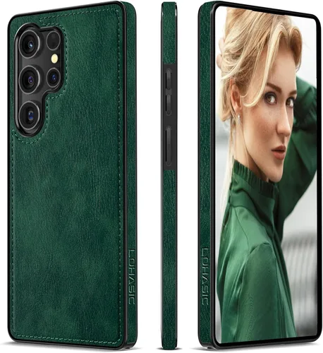 Miniatura 15 de LOHASIC Fundas de cuero para Samsung Galaxy S25, funda elegante de poliuretano de alta calidad para hombres y mujeres, suave antideslizante, Negro