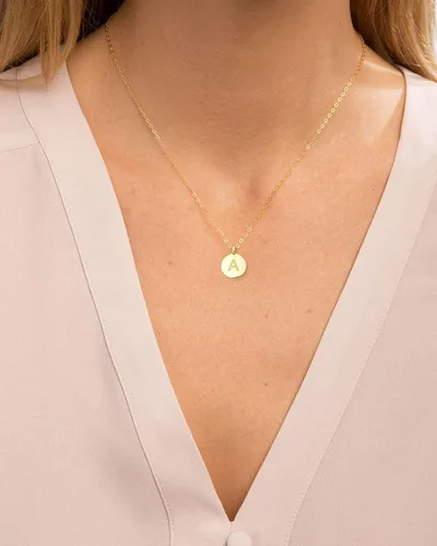 Miniatura 6 de Regalos personalizados únicos para ella, collares con inicial para mujer, collar con dije de moneda grabada de doble cara con letra, joyería
