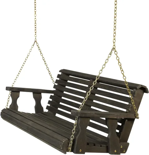 Miniatura 9 de Amish Casual resistente con inclinación hacia atrás, columpio de 3 pies para pórtico de madera en tinte cedro, auténtica artesanía Amish de pino