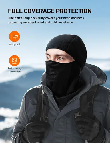 Miniatura 3 de AstroAI Balaclava Ski Mask Winter Face Cover Warmer Windproof for Skiing, Outdoor Work, Riding Motorcycle & Snowboarding
