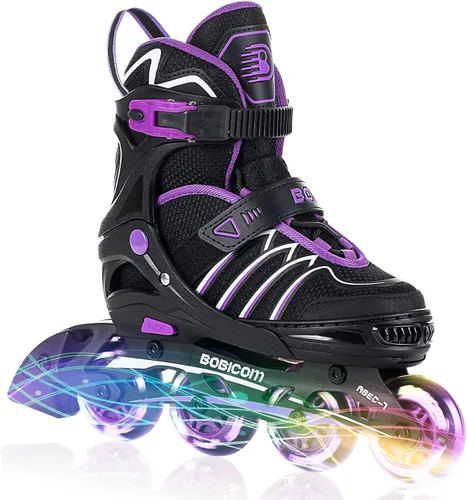 Patines en línea ajustables con ruedas de luz completa, patines iluminadores al aire libre para niños y adultos, niñas y niños, hombres y mujeres