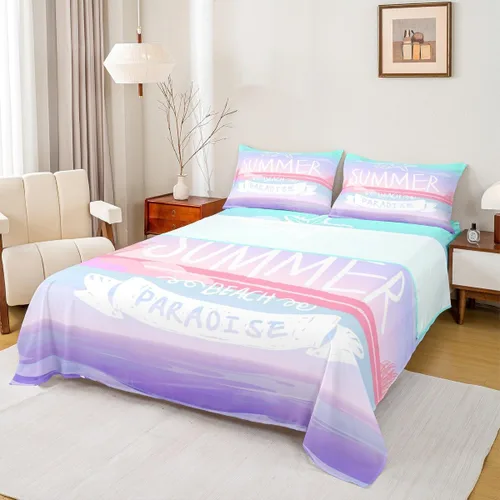 Juego de sábanas de verano para niños, tamaño individual, con diseño de estrella de mar, vista hawaiana, decoración de habitación de niñas y niños y