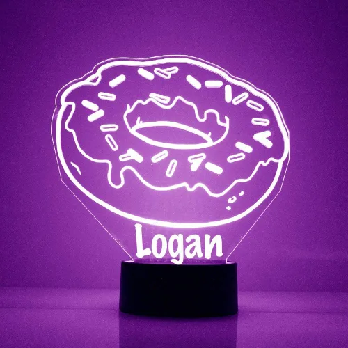 MMS Food - Lámpara LED de luz nocturna, personalizada con tu nombre o texto, control remoto con 16 colores, 4 modos de luz, lámpara LED de regalo
