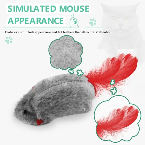 Miniatura 5 de FYNIGO Juguetes para gatos, paquete de 2 juguetes para gatos colgantes en la puerta con sonido chirriante, no requiere baterías, juguetes