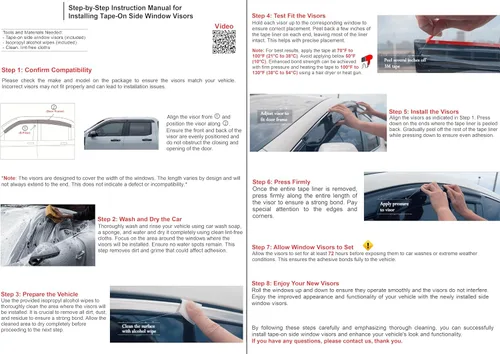 Miniatura 4 de 2019-2023 Deflectores de ventana laterales tintados para Ford Ranger SuperCrew XL XLT Lariat con protectores de lluvia adhesivos, tonos ahumados