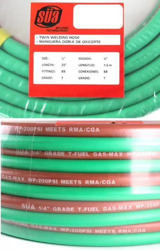 Miniatura 7 de SÜA Antorcha de corte recto resistente de 25 pulgadas con cabezal de 90° + reguladores + punta + pararrayos + manguera de 25 pies - compatible