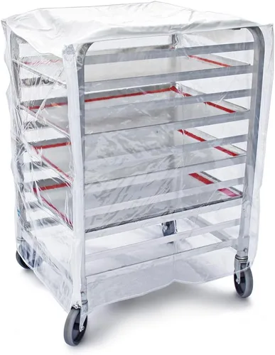 Miniatura 4 de New Star Foodservice 36534 Cubierta para Estante de Bandejas de Horno/Bandejas de Pan de Grado Comercial, Plástico, 10 Niveles, 28" L x 23" A x 33