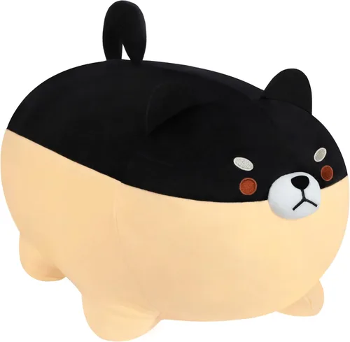 AFAN Shiba Inu - Almohadas de peluche Kawaii de peluche para perro Corgi, lindos y suaves, regalos (negro, 11.8 pulgadas)